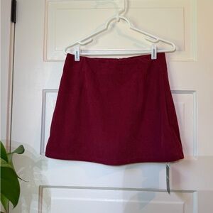 Halara Corduroy Mini Skirt in Burgundy